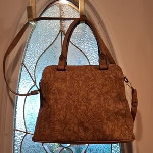 Elegant Tan Embossed Handbag